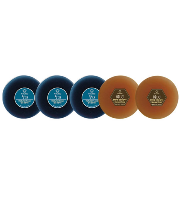 Probubbly Premium Neutral Soap 5p Set 550g Cheongdae 3p + Herbal Beauty 2p