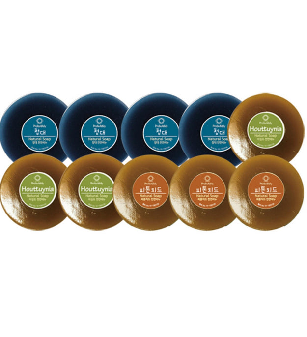 Probubbly Premium Neutral Soap 10p Set 1100g Cheongdae 4p + Eoseongcho 3p + Cypress 3p