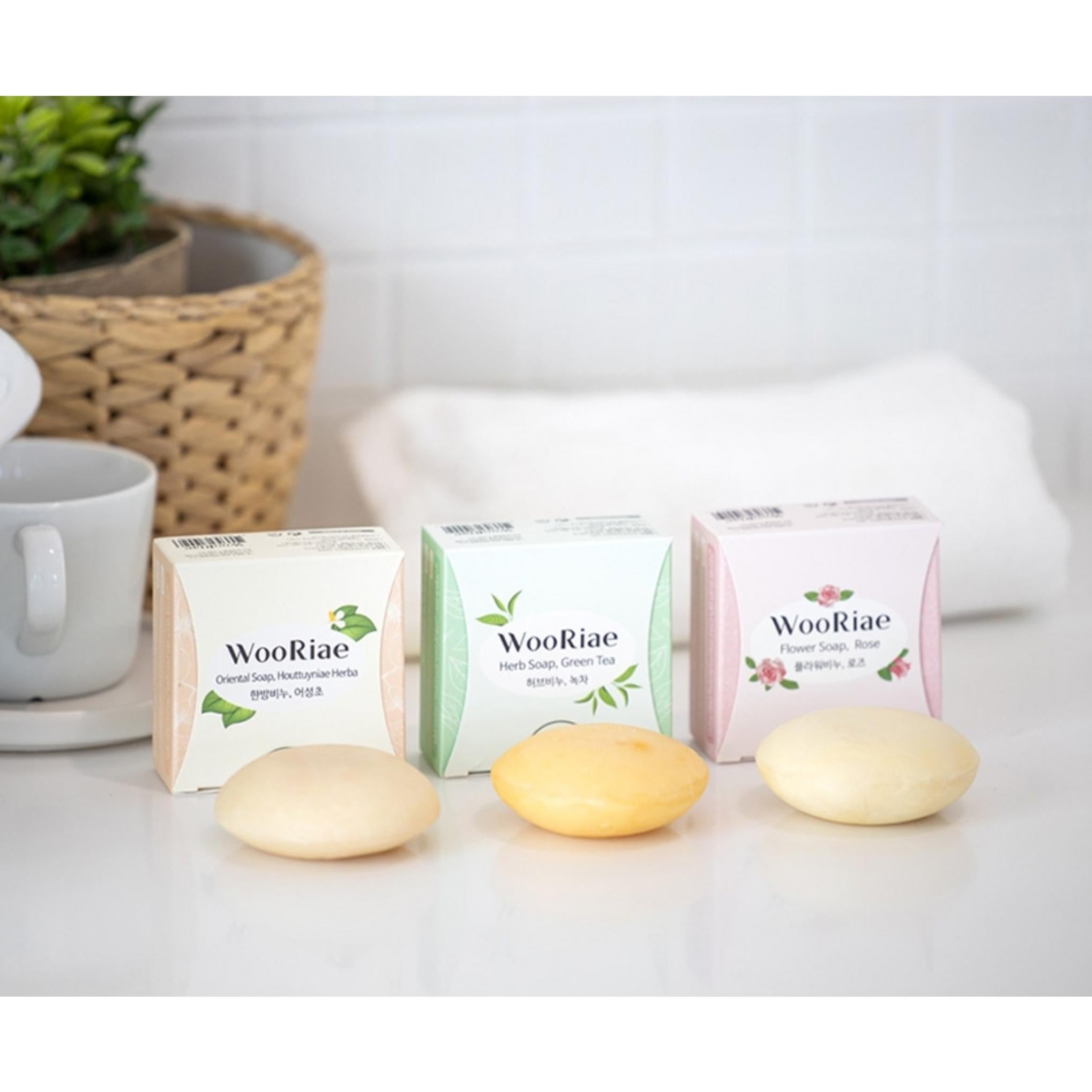 Мыло Wooriae Herb Green Tea, выдержанное в старом стиле