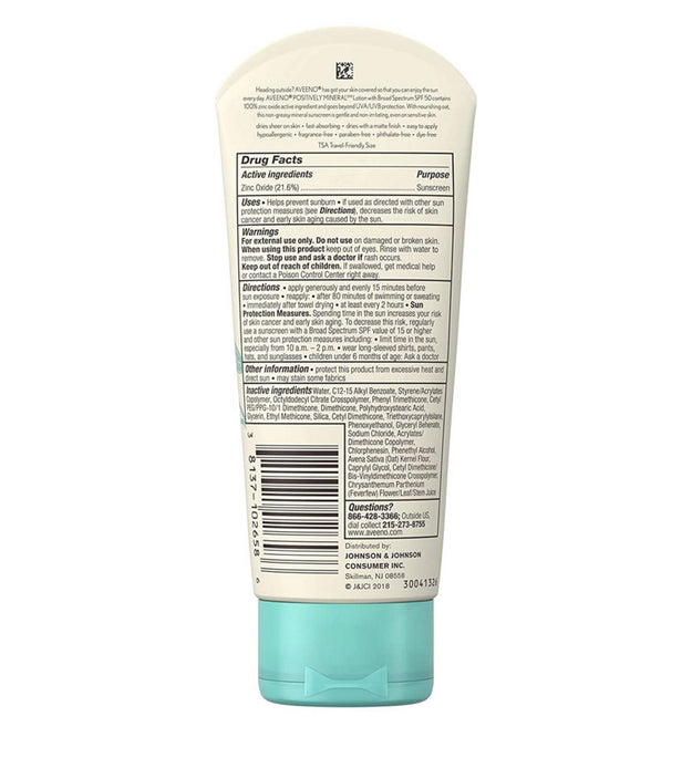Aveeno Positively Mineral Sensitive Skin Sunscreen 88ml