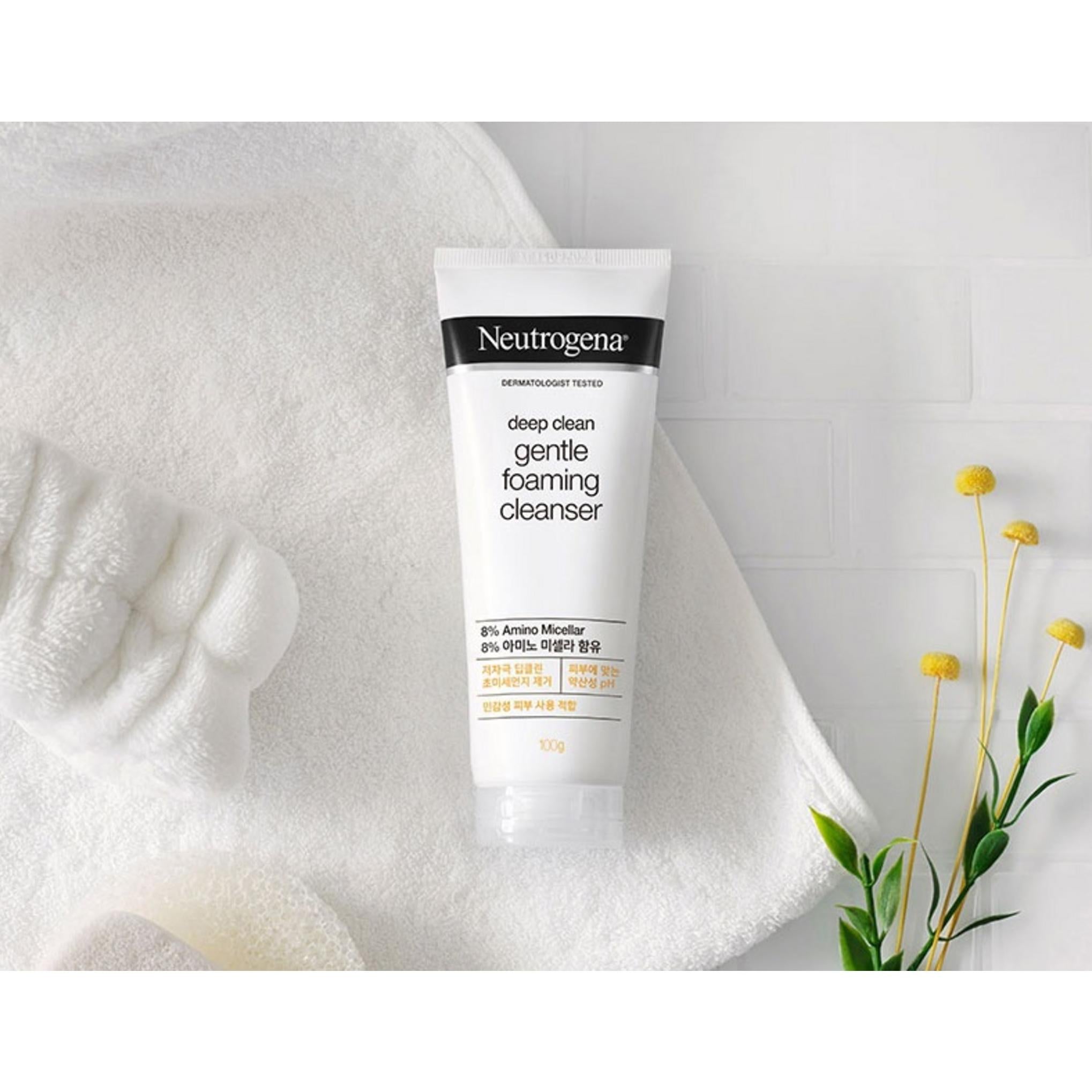 Neutrogena Limpiador Espumoso Suave, Ligeramente Ácido, de Limpieza Profunda