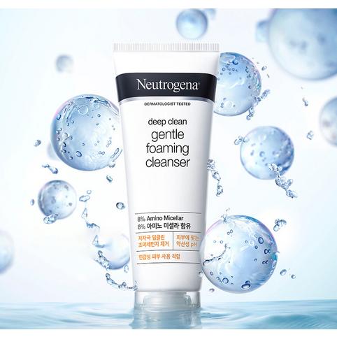 Neutrogena Limpiador Espumoso Suave, Ligeramente Ácido, de Limpieza Profunda