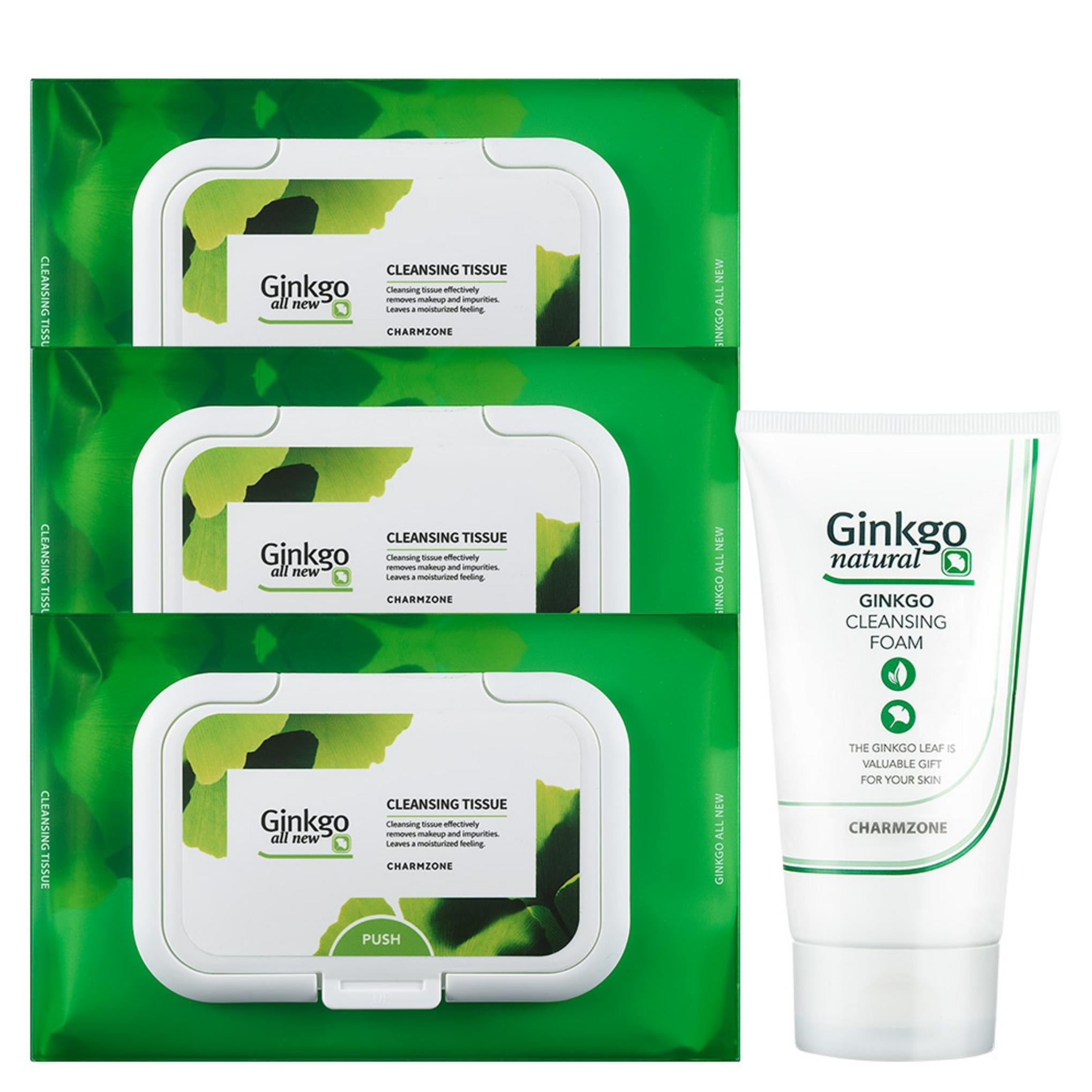 Ginkgo Nuovi Salviettine Detergenti 50 fogli x 3p + Schiuma Detergente 40ml