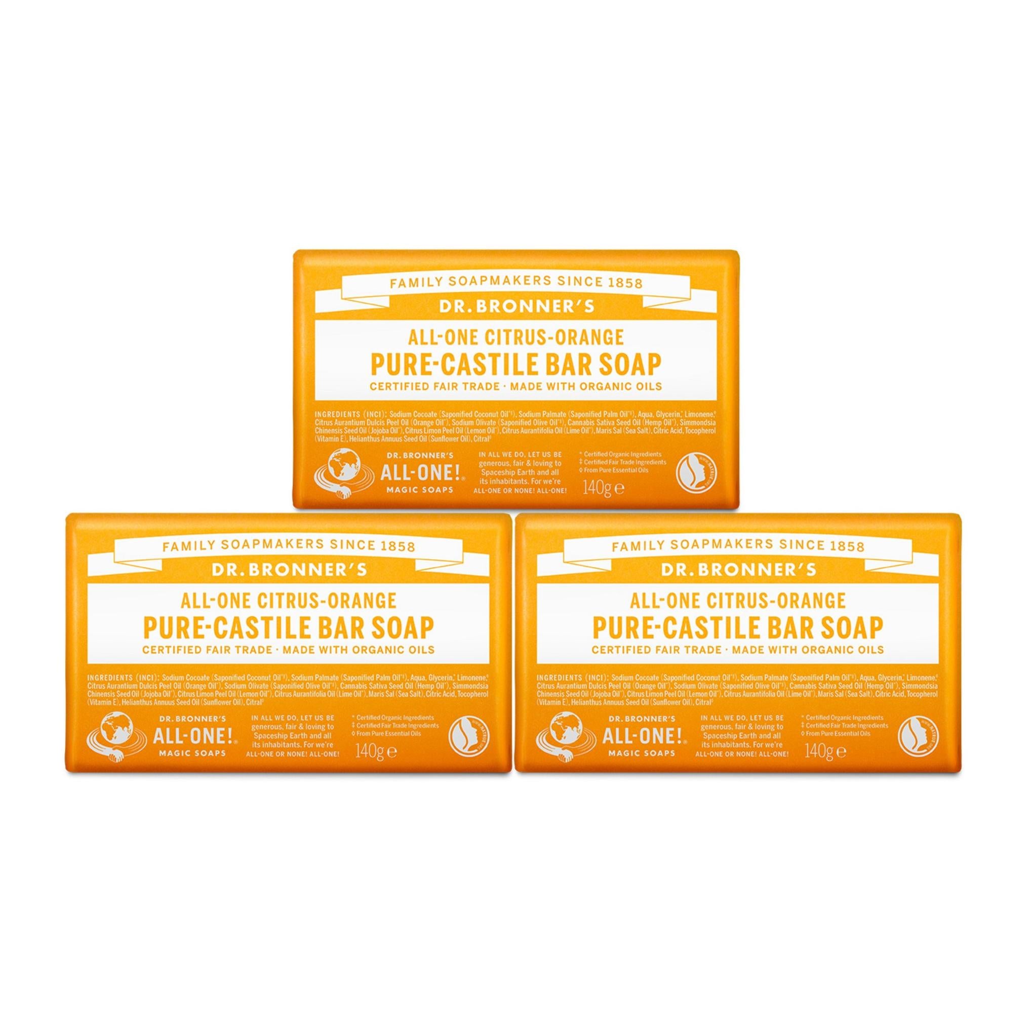Чистое кастильское мыло с ароматом цитрусового апельсина от Dr. Bronner