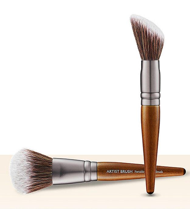 too cool for school By Rodin Finish Setting Pact 4g + Portable Contour Brush Set