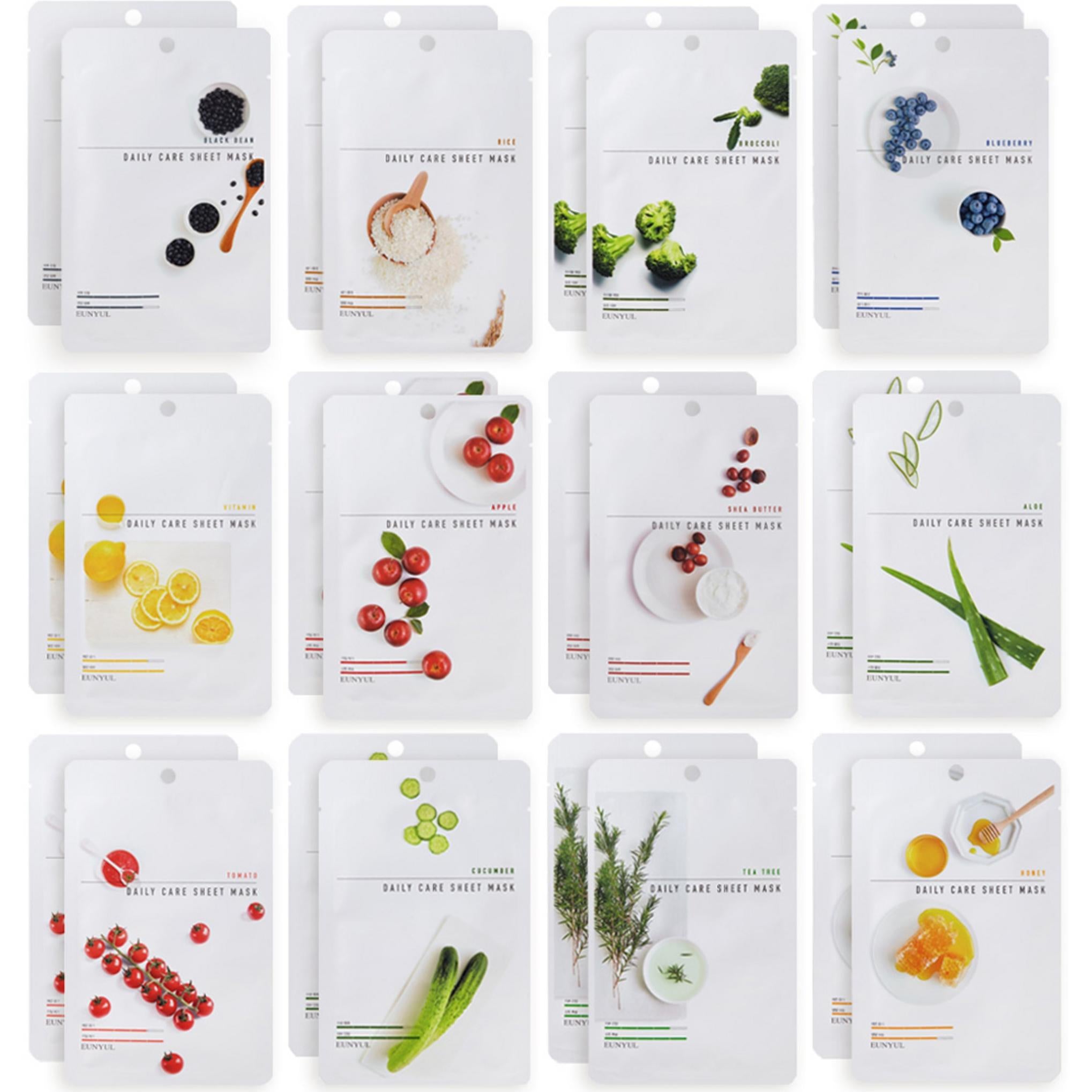 Eunyul Tagespflege Tuchmaske 12 Typen x 2 Stück Set