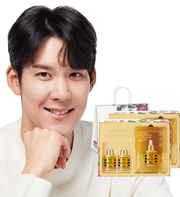 Jaminkyung Ultra Propolis 90 Ampoule 35ml x 2p + Ampoule Mask 20g x 7p Gift Set