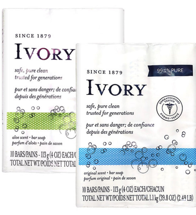 Ivory Clean Face Soap Original 113g x 10p + Aloe 113g x 10p