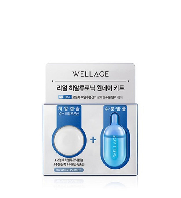 Wellage One Day Kit Ampoule Cica Calming 3p + Hyaluronic 3p Set