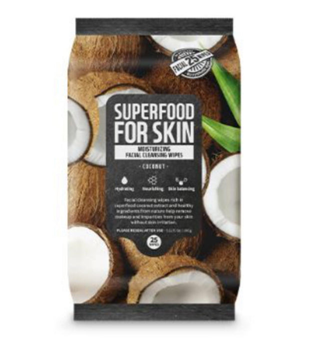 Palmskin Superfood Facial Cleansing Wipes Coconut