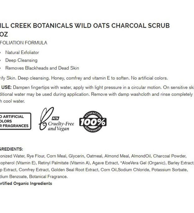 Mill Creek Botanicals Wild Oat Charcoal Scrub