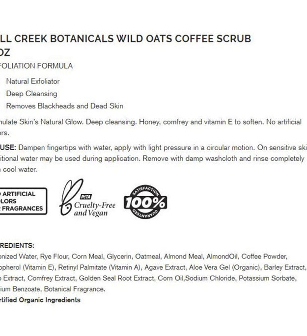 Mill Creek Botanicals Wild Oat Coffee Peeling