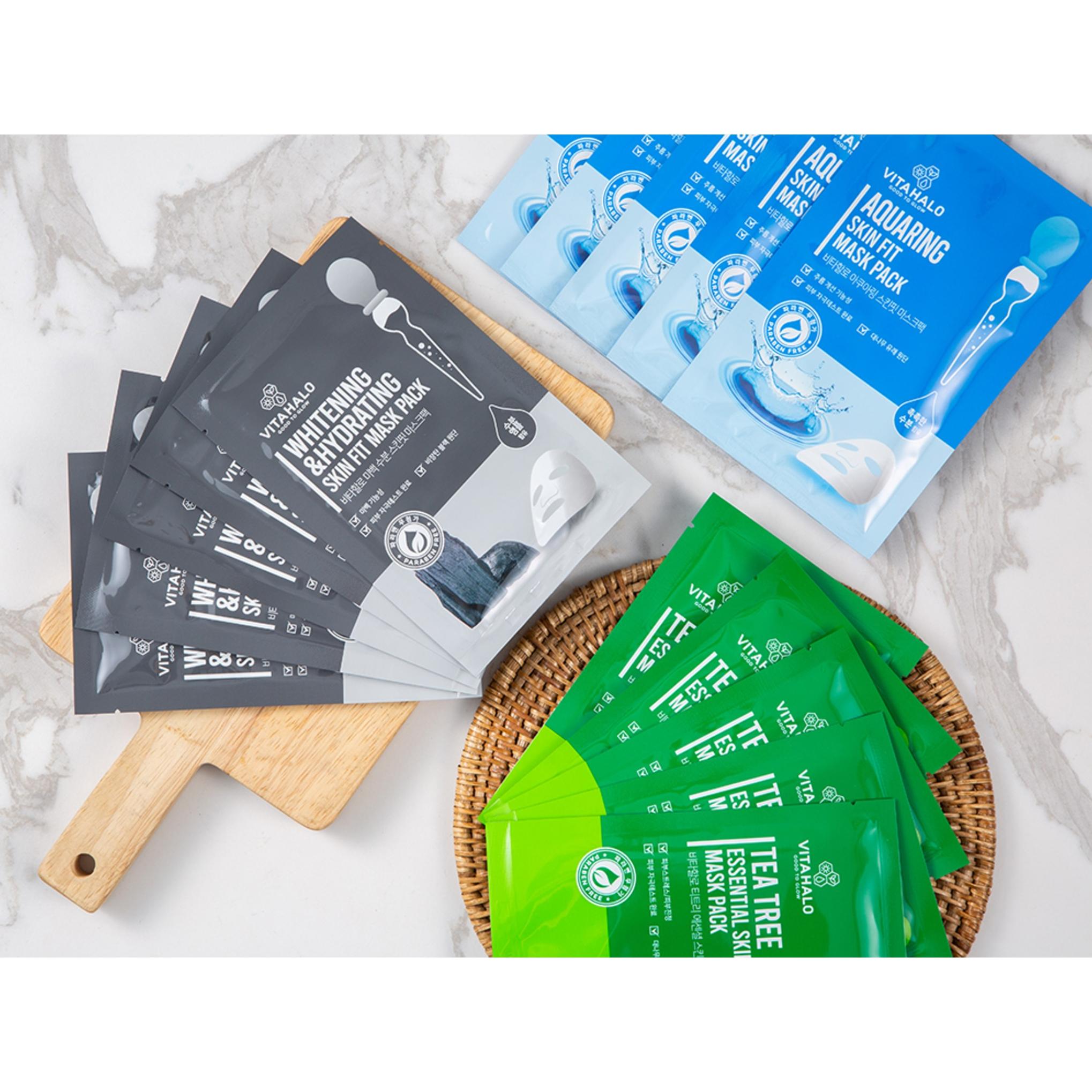 Pack Mascarilla Vita Halo Skin Fit Árbol de Té + Hidratación Blanqueadora + Aqua Ring