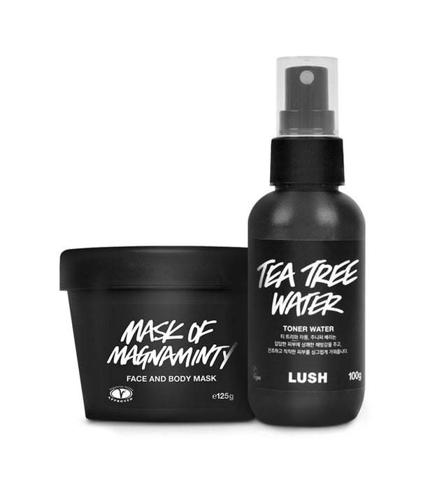 Set Lush Skincare Mask of Magnaminty Mascarilla facial y corporal 125 g + Tónico de agua de árbol de té 100 g