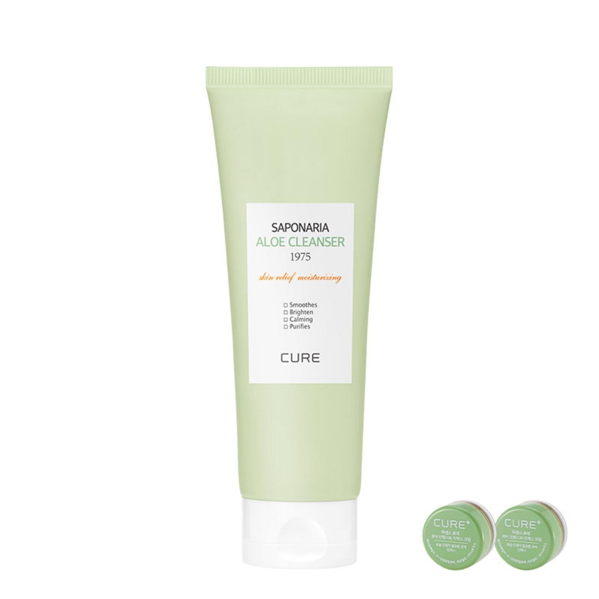 Kim Jeong-moon Aloe Cure Saponaria Aloe Cleanser 1975 150 g + Mini 2X Crema 3,5 g x 2 piezas