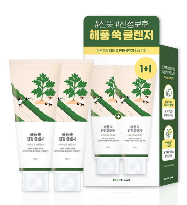 Round Lab Seaweed Wormwood Calming Cleanser 1+1