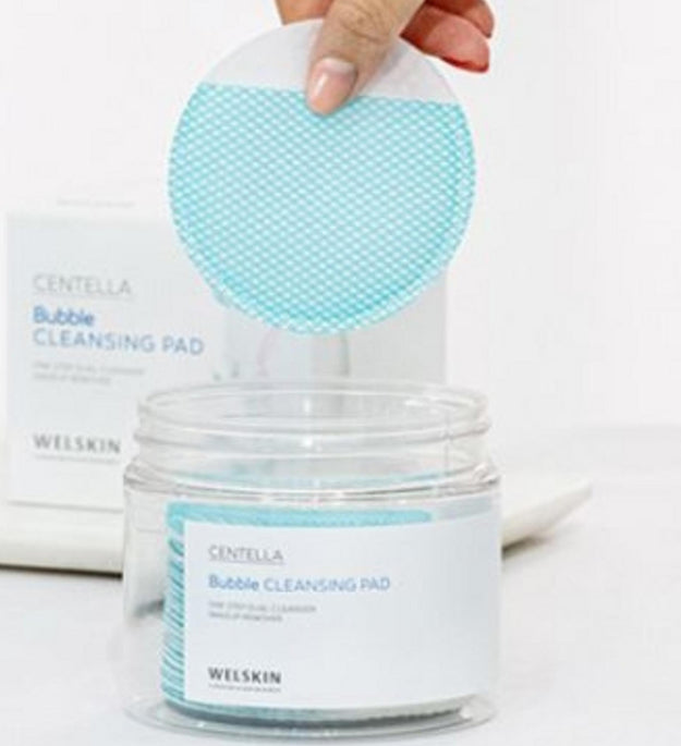 Tampon nettoyant à bulles Centella de Wellskin
