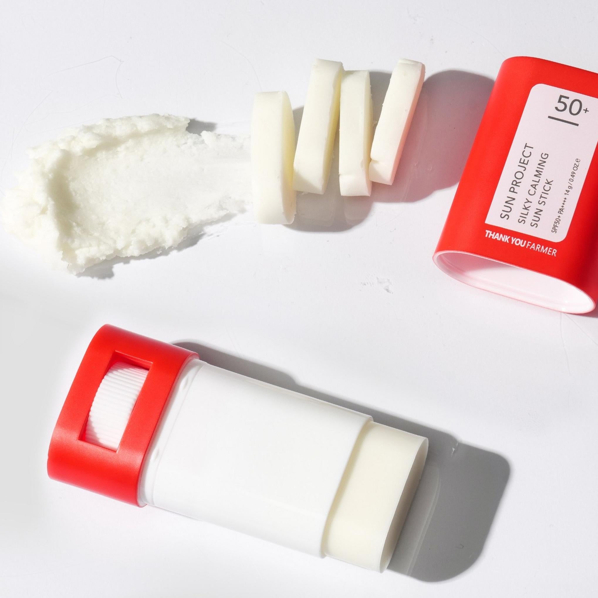 Спасибо Farmer Sun Project Шелковистый успокаивающий солнцезащитный стик SPF50+ PA++++