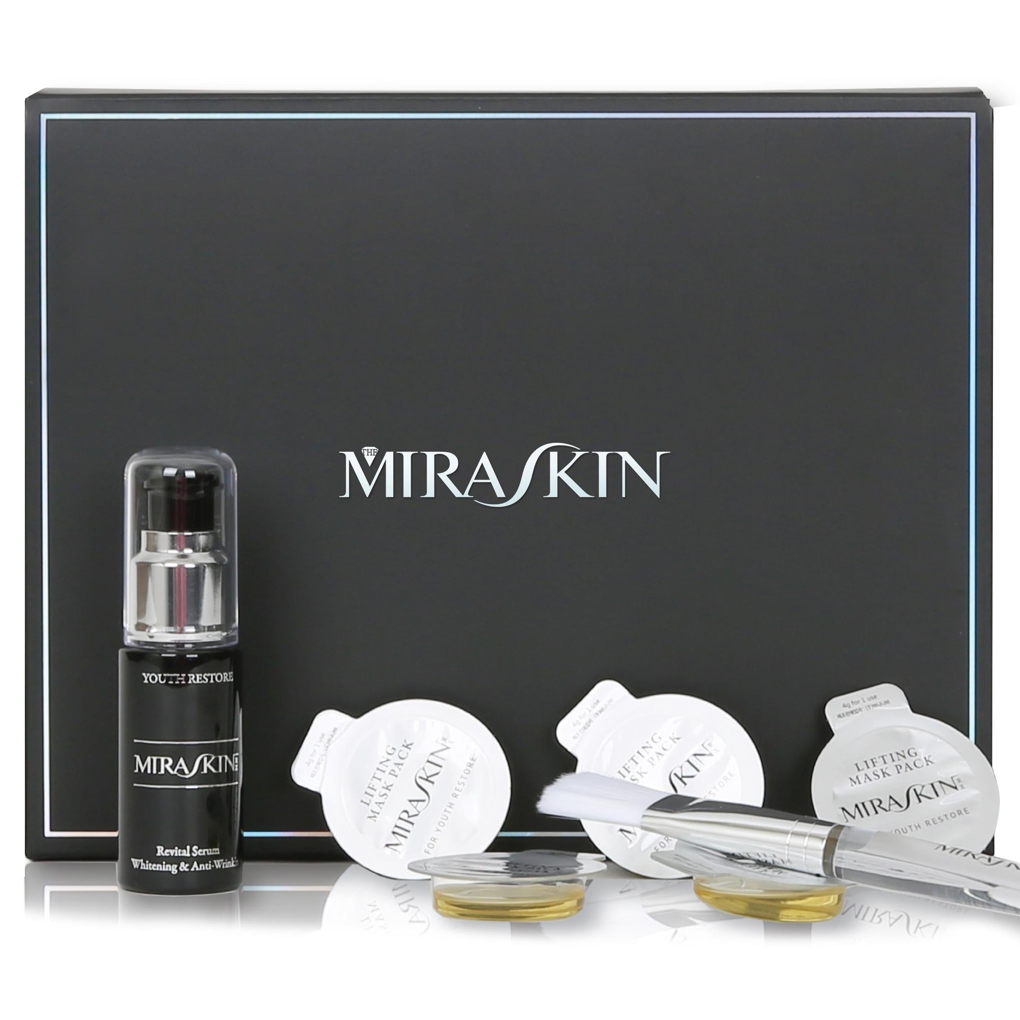 Maschera Liftante Miraskin RX da Risciacquo 12 pz + Siero Rivitalizzante 30 ml + Set di Pennelli