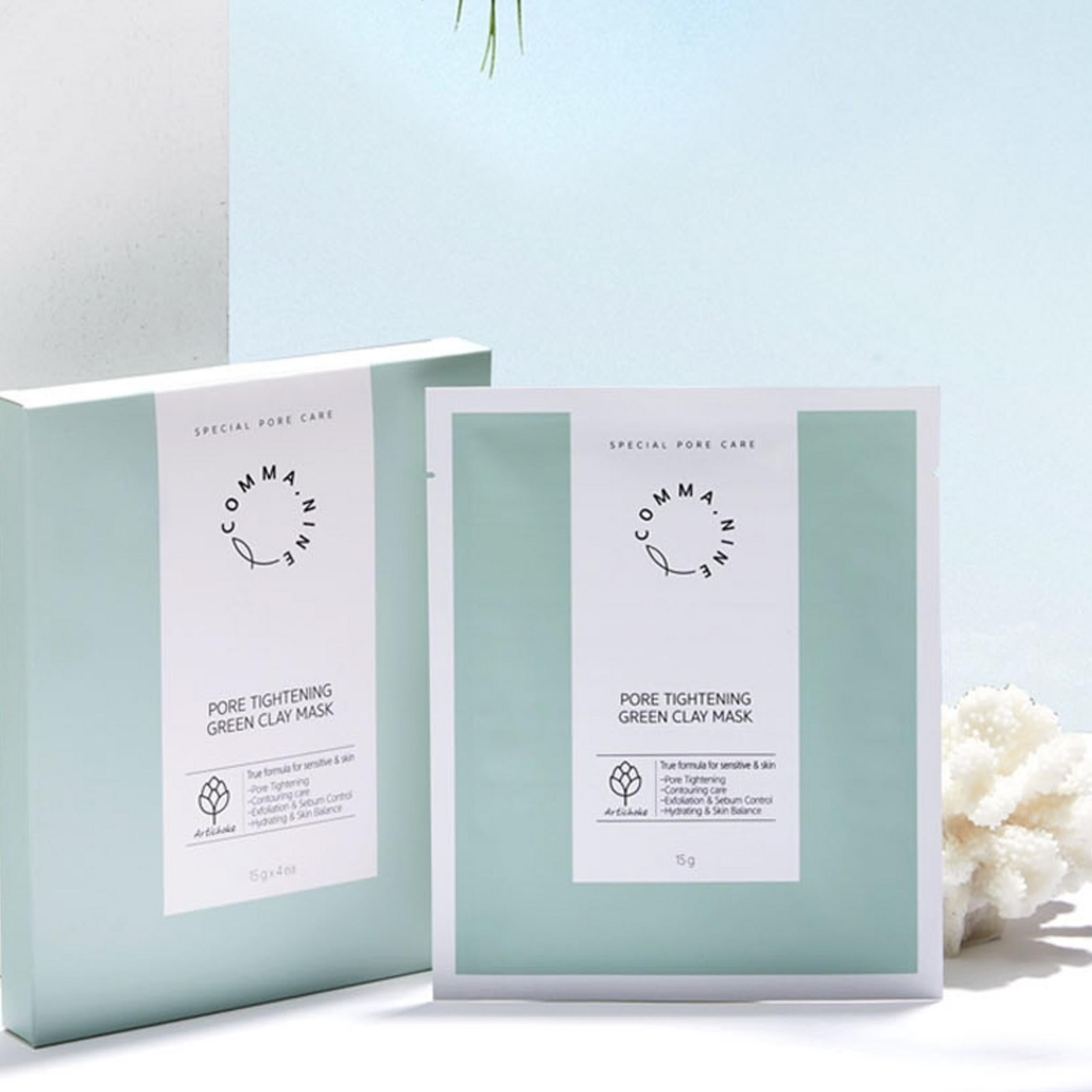 Mascarilla de arcilla verde para cerrar los poros Comma Nine