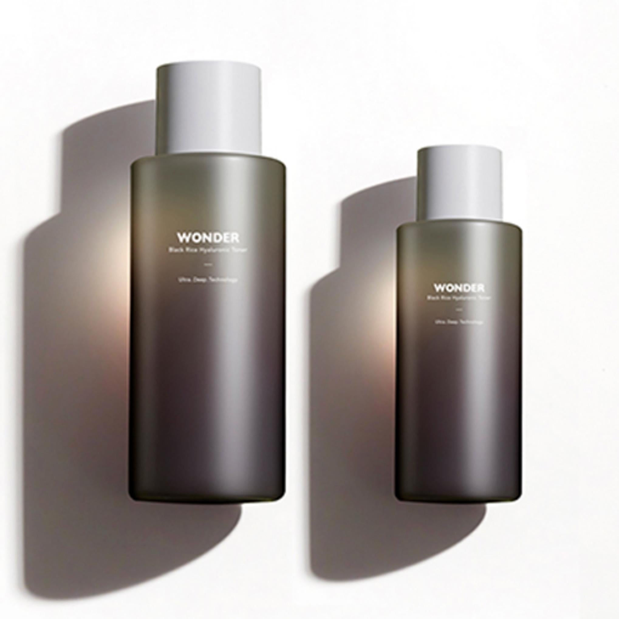 Haru Haru Tonico Riso Nero Wonder 150ml + Olio 10ml + Dischetto di Riso Super Adesivo 50pz + Kit Campione Detergente 2pz Set