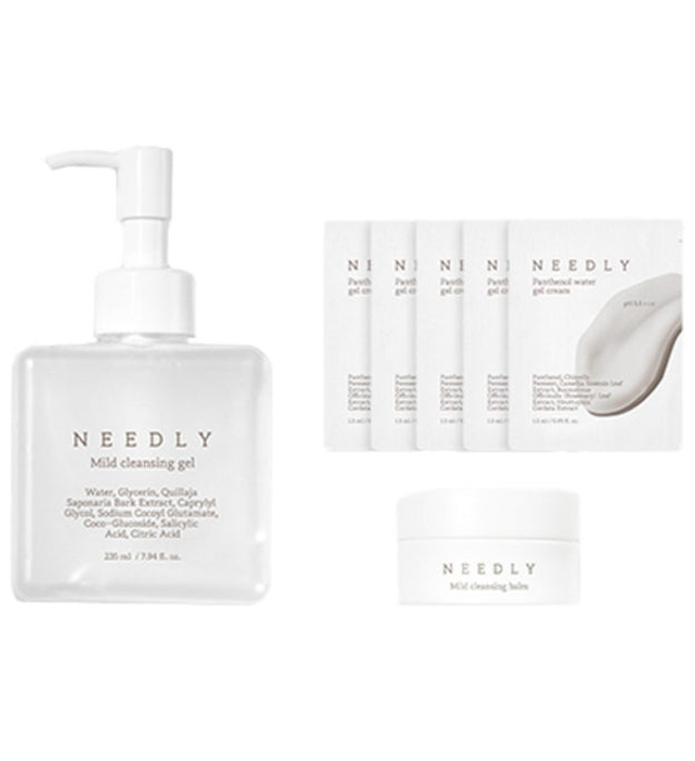 Needly Mild Cleansing Gel 235ml + Cleansing Balm 10ml + Panthenol Water Gel Cream 1.5ml x 5p