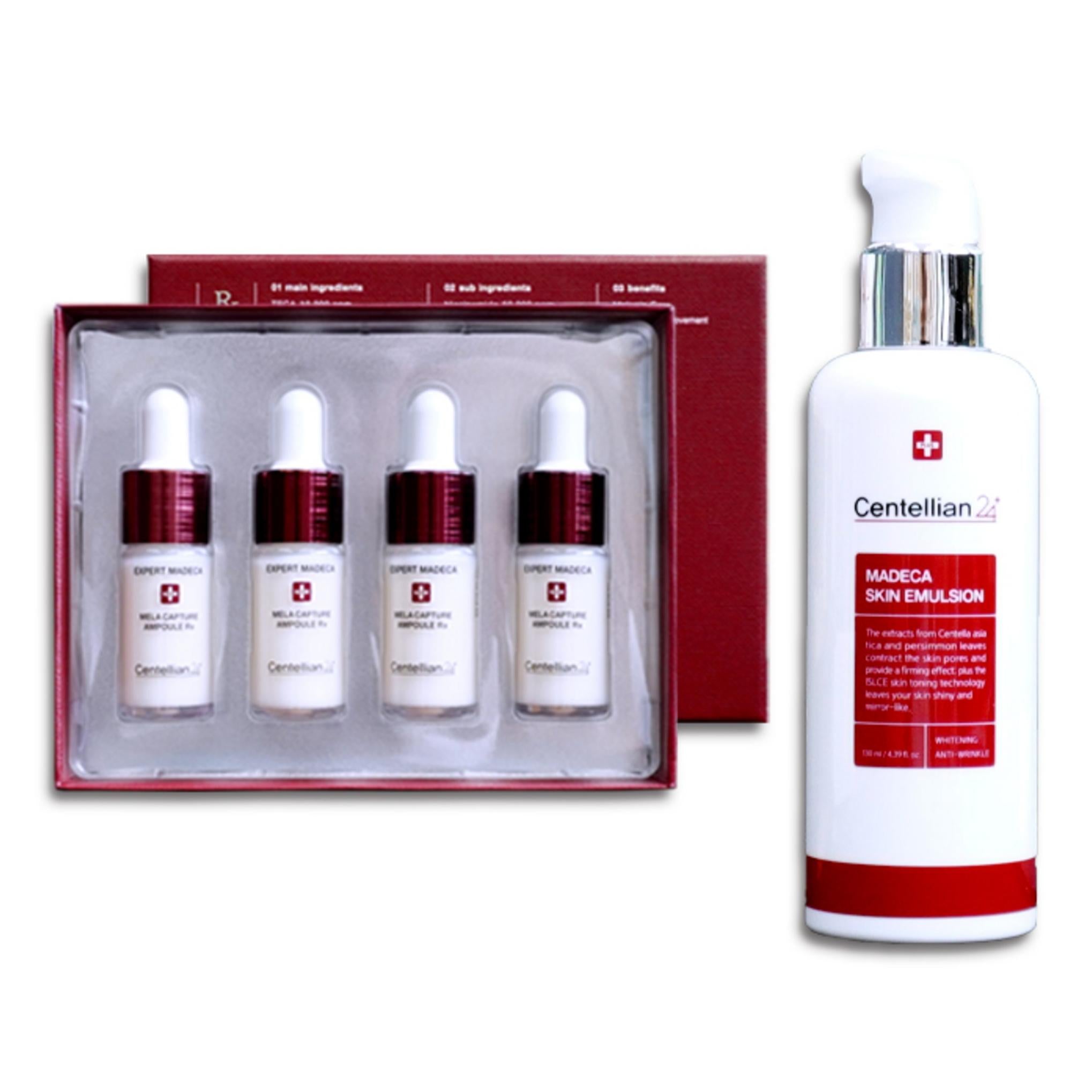 Centellian24 Expert Madeca Mela Capture Ampolla Rx 4p + Madeca Emulsione per la Pelle 130ml Set