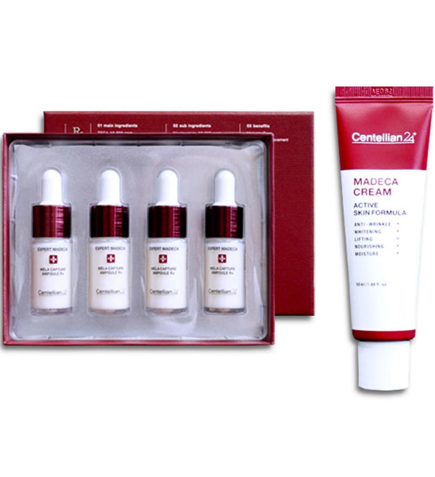 Centellian24 Expert Set Madeca Mela Capture Ampoule Rx 4p + Madeca Cream Fórmula Piel Activa 50ml