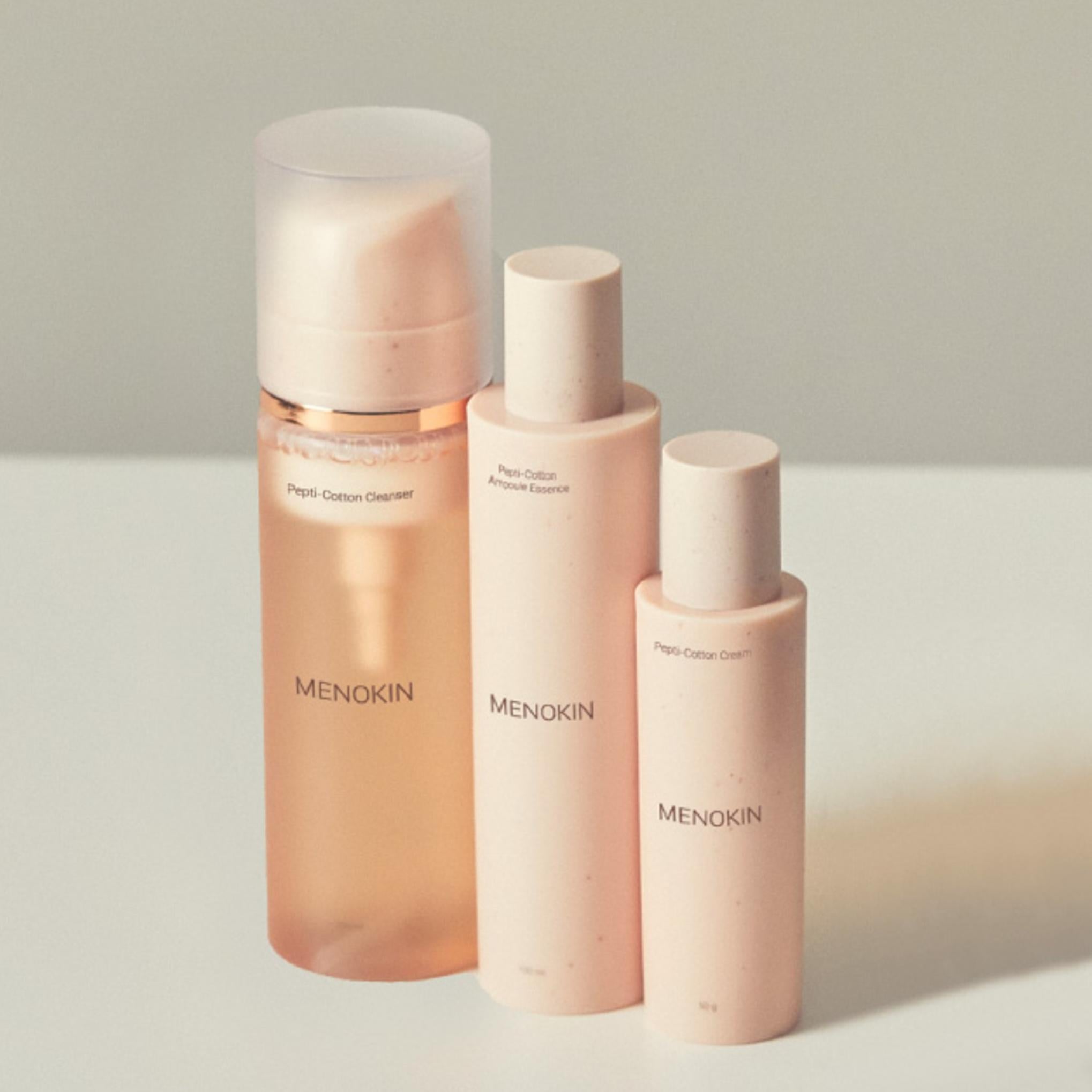 Menokin Daily Care Pepty Cotton Detergente 200ml + Essenza Ampolla 100ml + Crema 50g x 2p Set