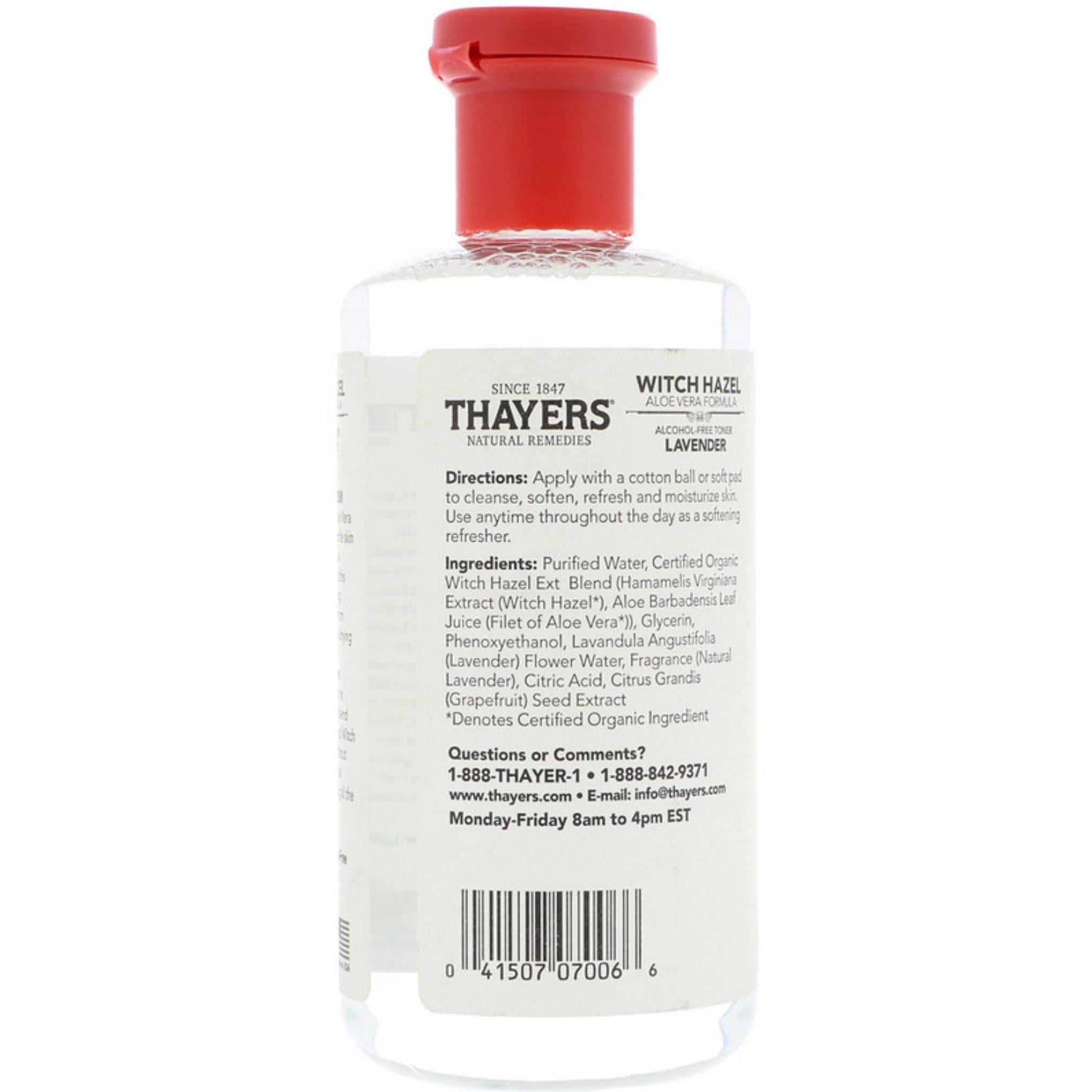 Thayers Witch Hazel Tonique sans alcool Lavande