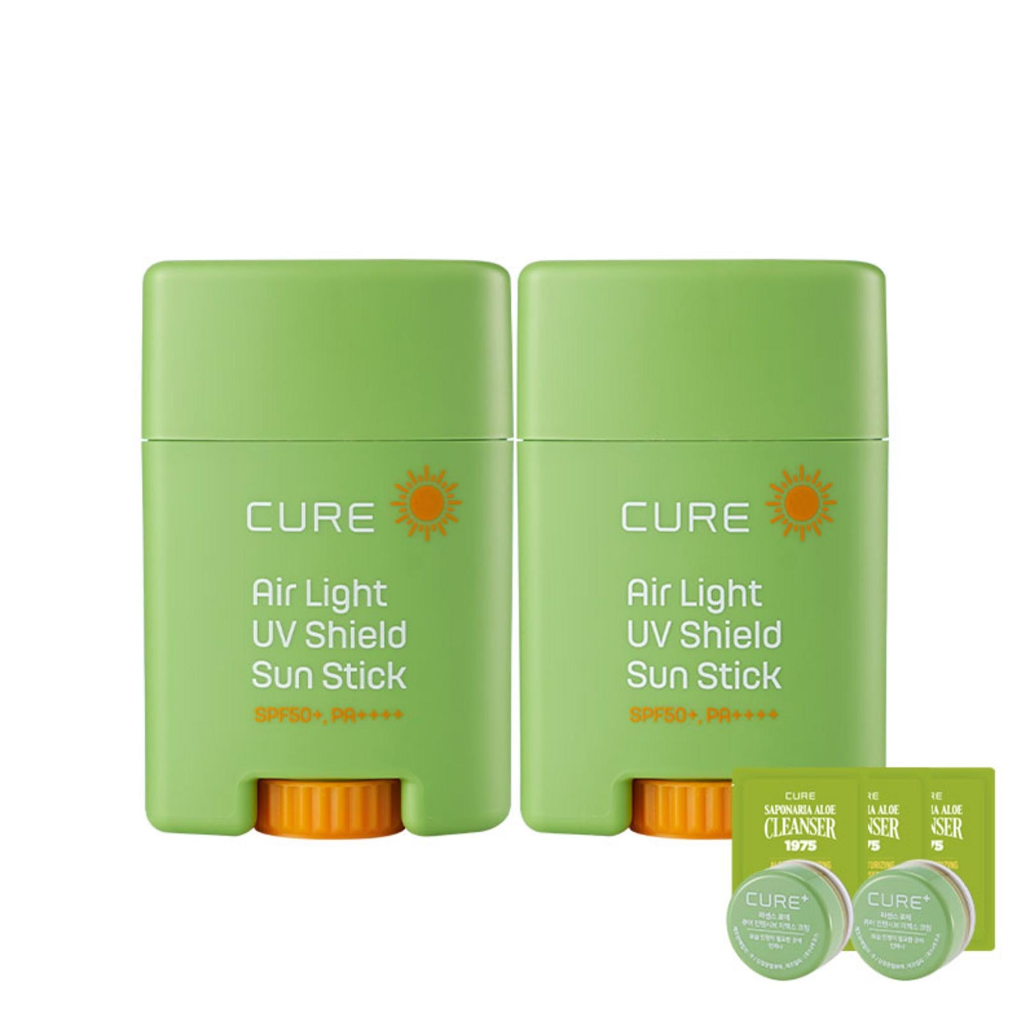 Kim Jung-moon Aloe Cure Air Light UV Schutz Sonnenstick 20g x 2 Stk. + 2X Creme 3,5g x 2 Stk. + Reiniger 2ml x 3 Stk.