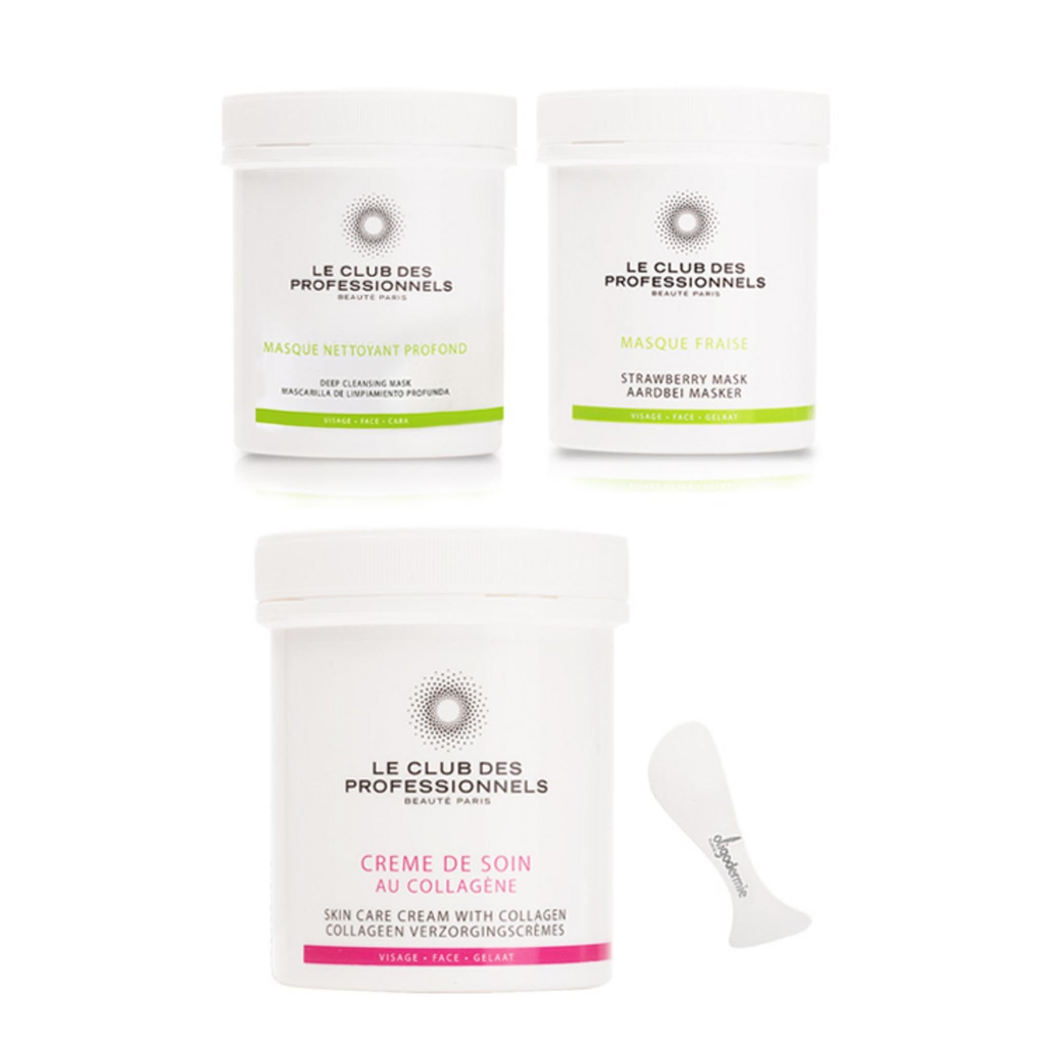 Crema Oligo Dummy Elastina Collagene 250ml + Maschera Fragola 125ml + Maschera Detergente Profonda 110ml + Set Spatola Gestione Elasticità