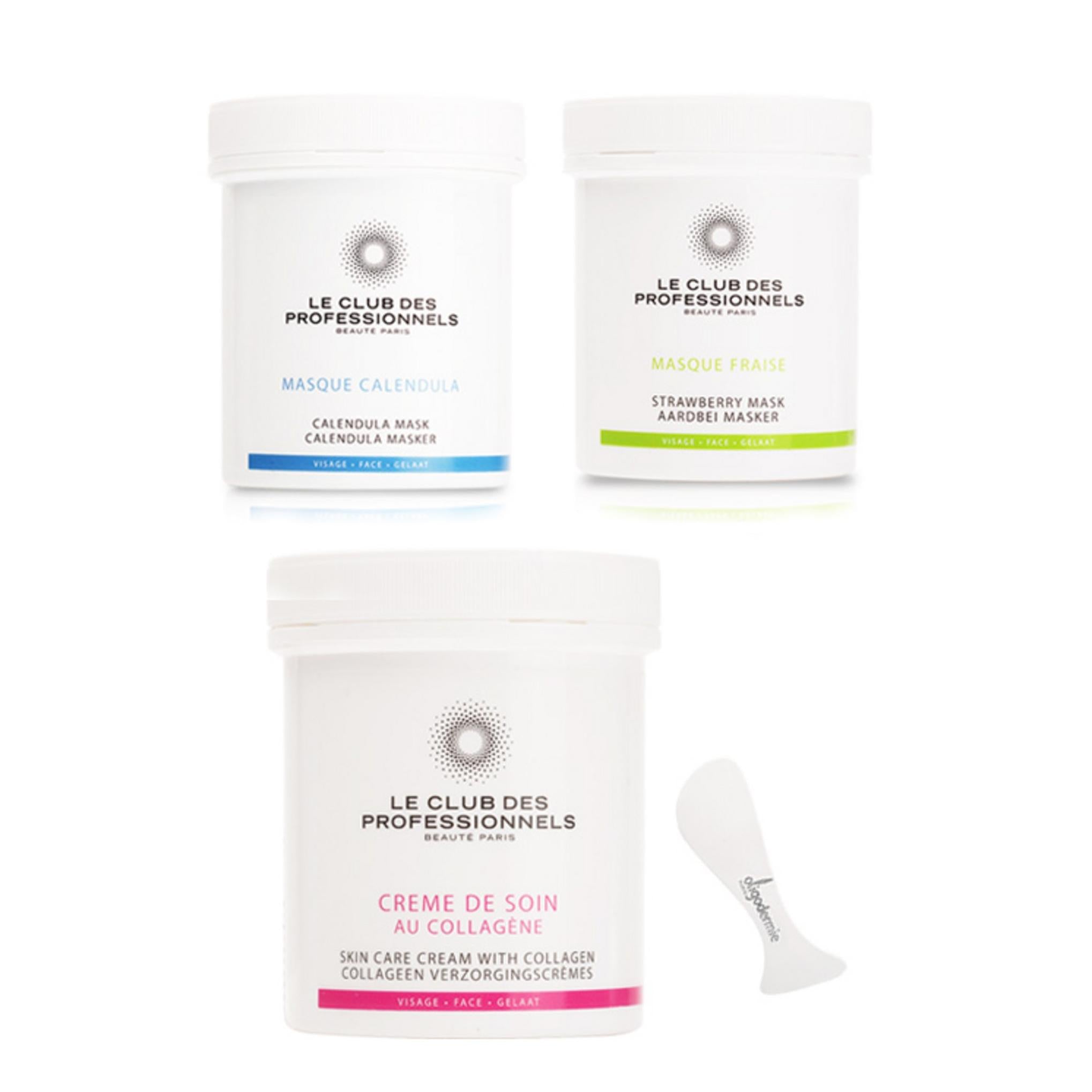 Crema Oligo Dummy Elastina Collagene 250ml + Maschera Fragola 125ml + Maschera Calendula 110ml + Set Spatola Gestione Elasticità