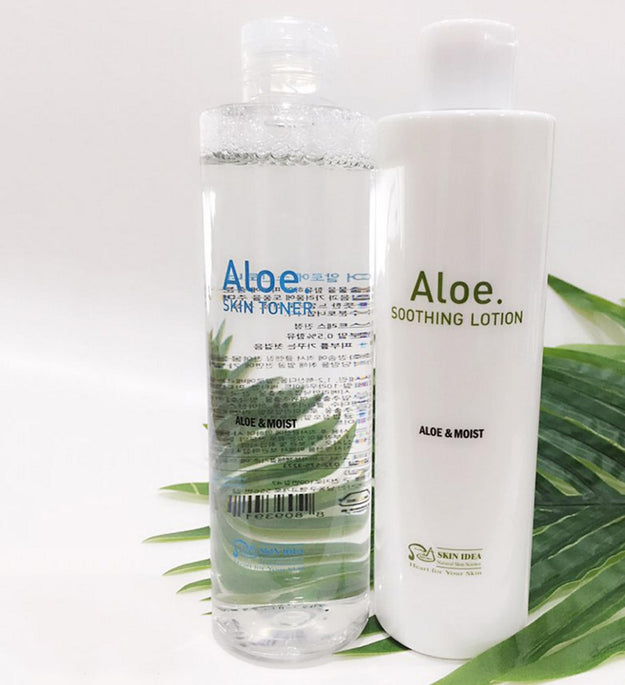 Skin Idea Aloe Skin Toner 300ml + Aloe Soothing Lotion One Touch 300ml