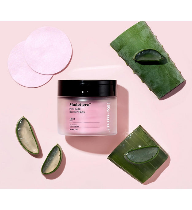 SkinRX Lab Madecera وسادات بناء الألوة الوردية 60 قطعة