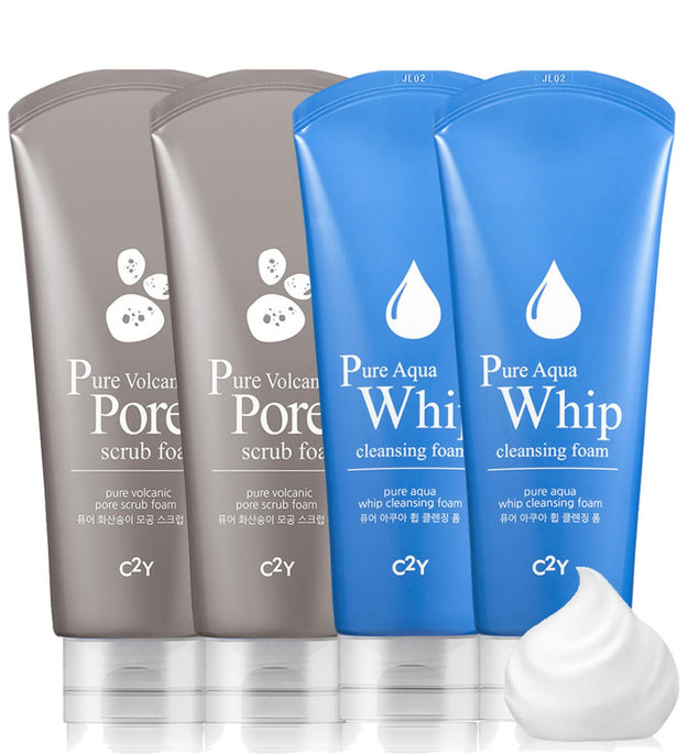 See2Y Pure Aqua Whip Foam Cleansing 220ml x 2p + Pure Volcanic Pore Scrub Foam 220ml x 2p