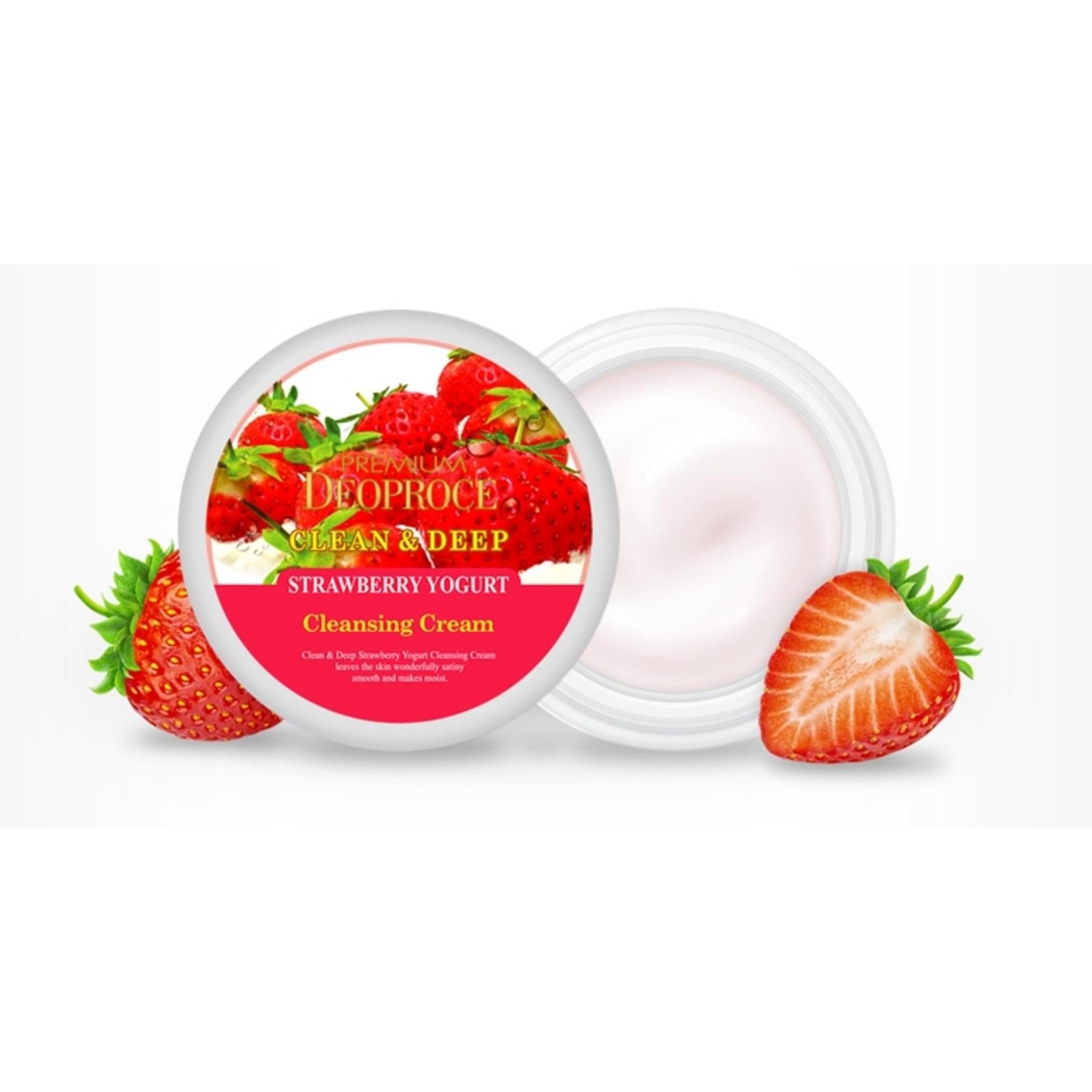 كريم التنظيف الفاخر بالزبادي بالفراولة العميق من ديوبروس