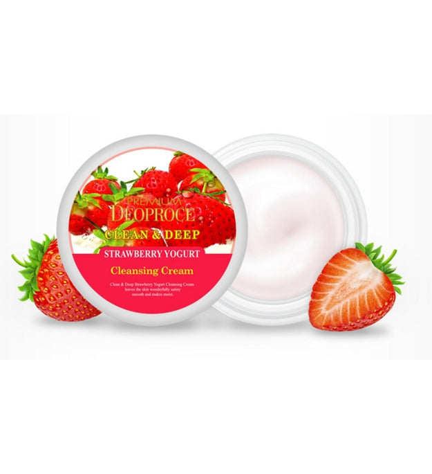Deoproce Premium Clean and Deep Strawberry Yogurt Cleansing Cream