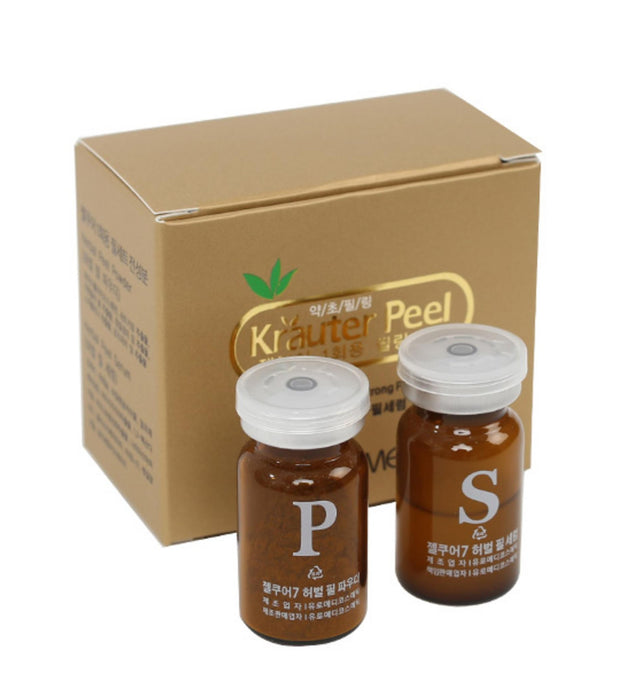 Euromedicine Cosmetic Gel Cure Herbal Peeling Peel Powder 0.5g + Peel Serum 2.5ml Set