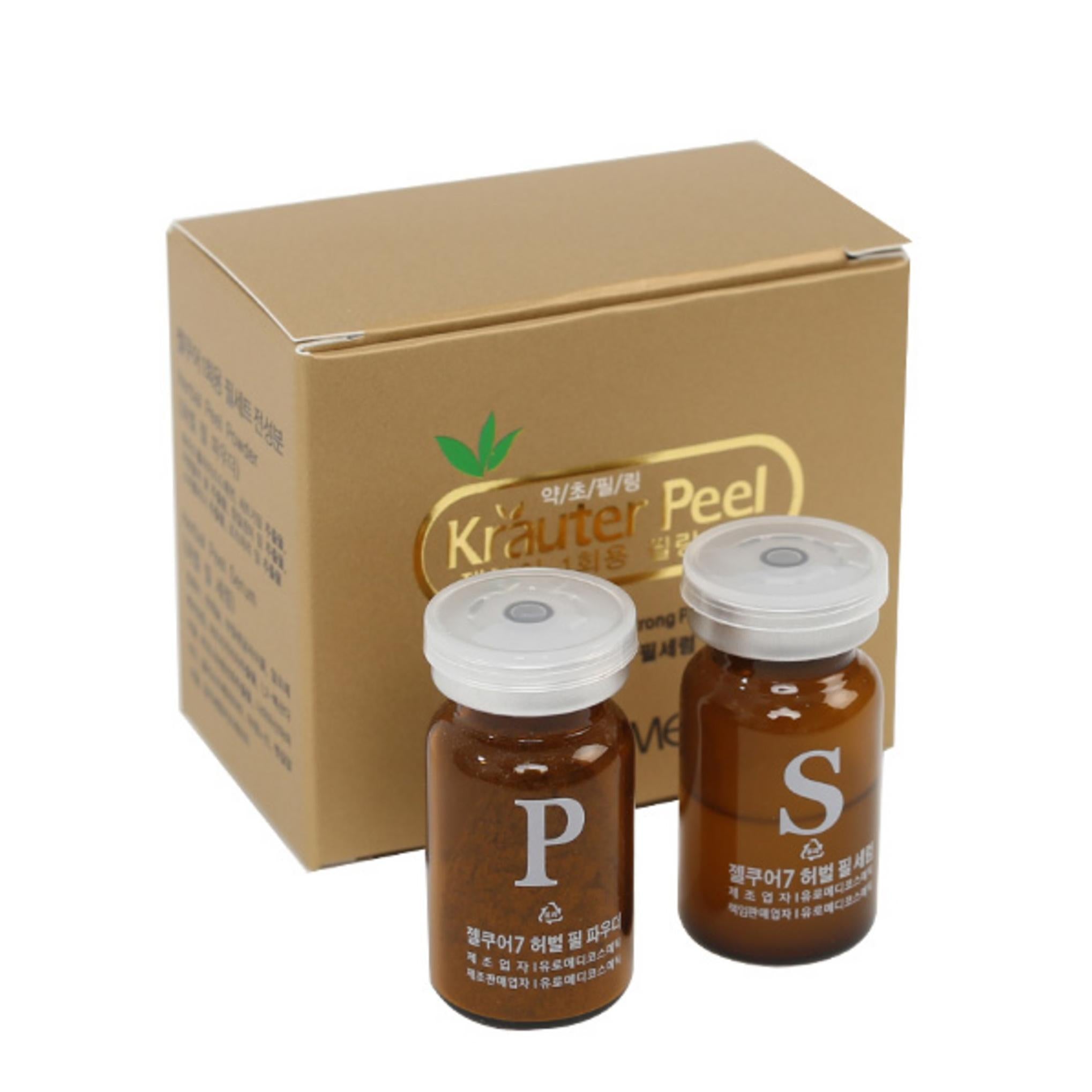 Euromedicine Cosmetic Gel Cure Herbal Peeling Peel Powder 0.5g + Peel Serum 2.5ml Set