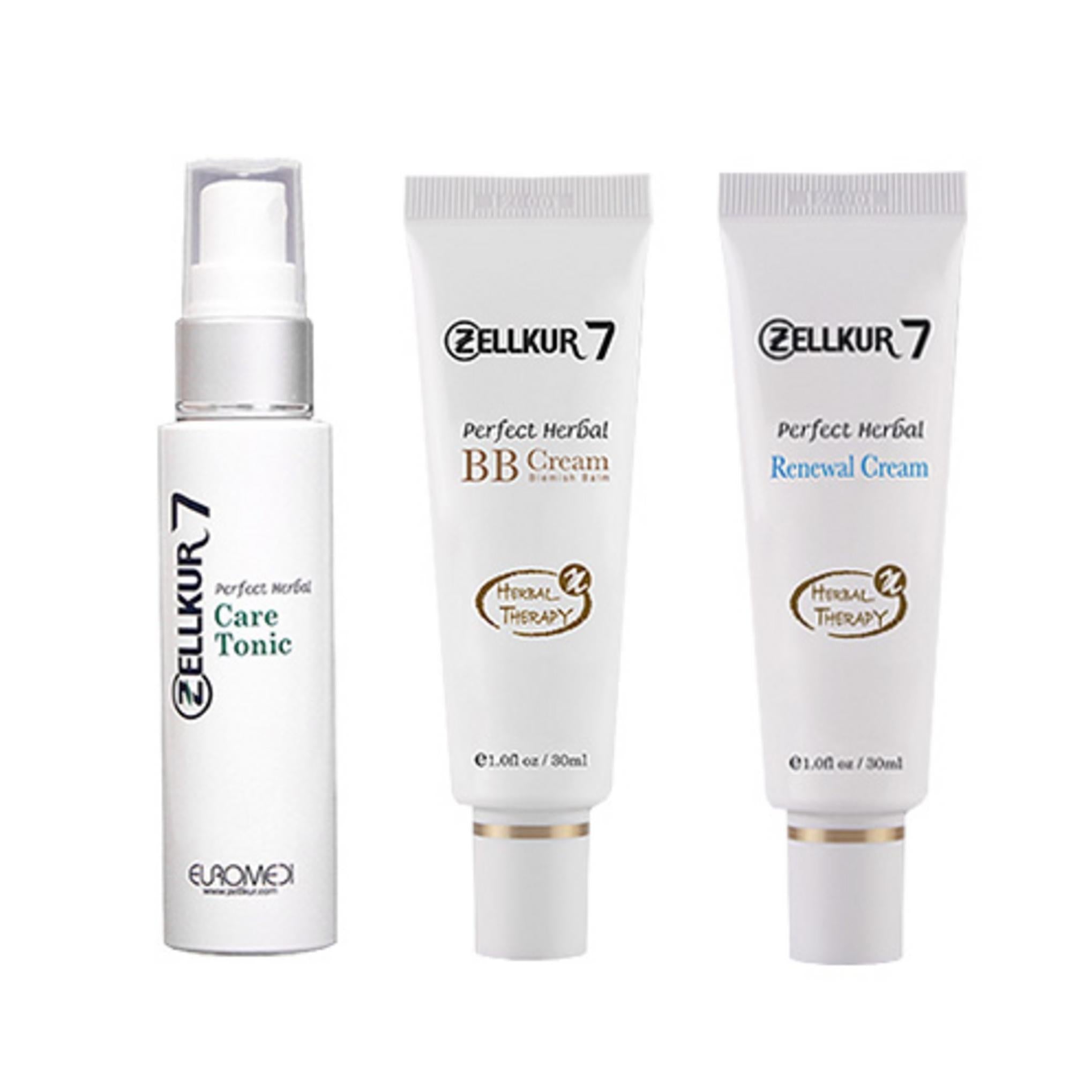 Euromedicine Cosmetics Gel Cure Home Care Care Tonic 50ml + BB Cream 30ml + Renewal Cream 30ml Set