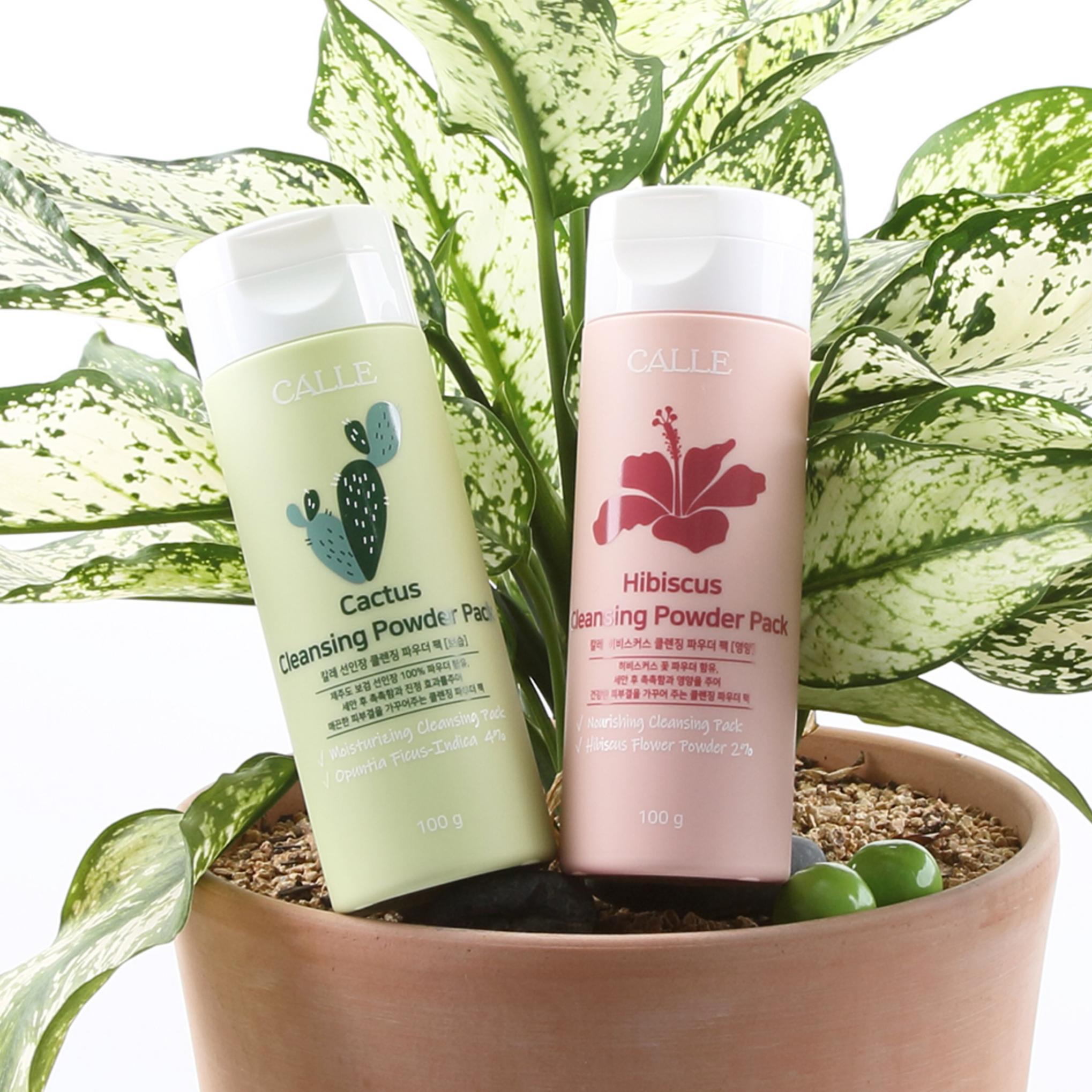 مجموعة مسحوق التنظيف بالصبار المرطب من إيكال 100 جم + مجموعة مسحوق التنظيف بالكركديه المغذية 100 جم