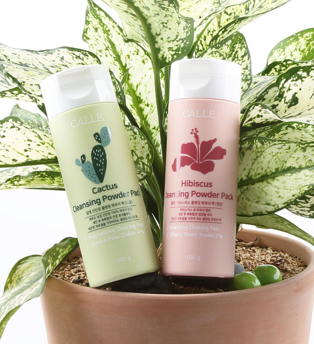 Icale Cactus Polvere Detergente Maschera Idratante 100g + Ibisco Polvere Detergente Maschera Nutriente 100g