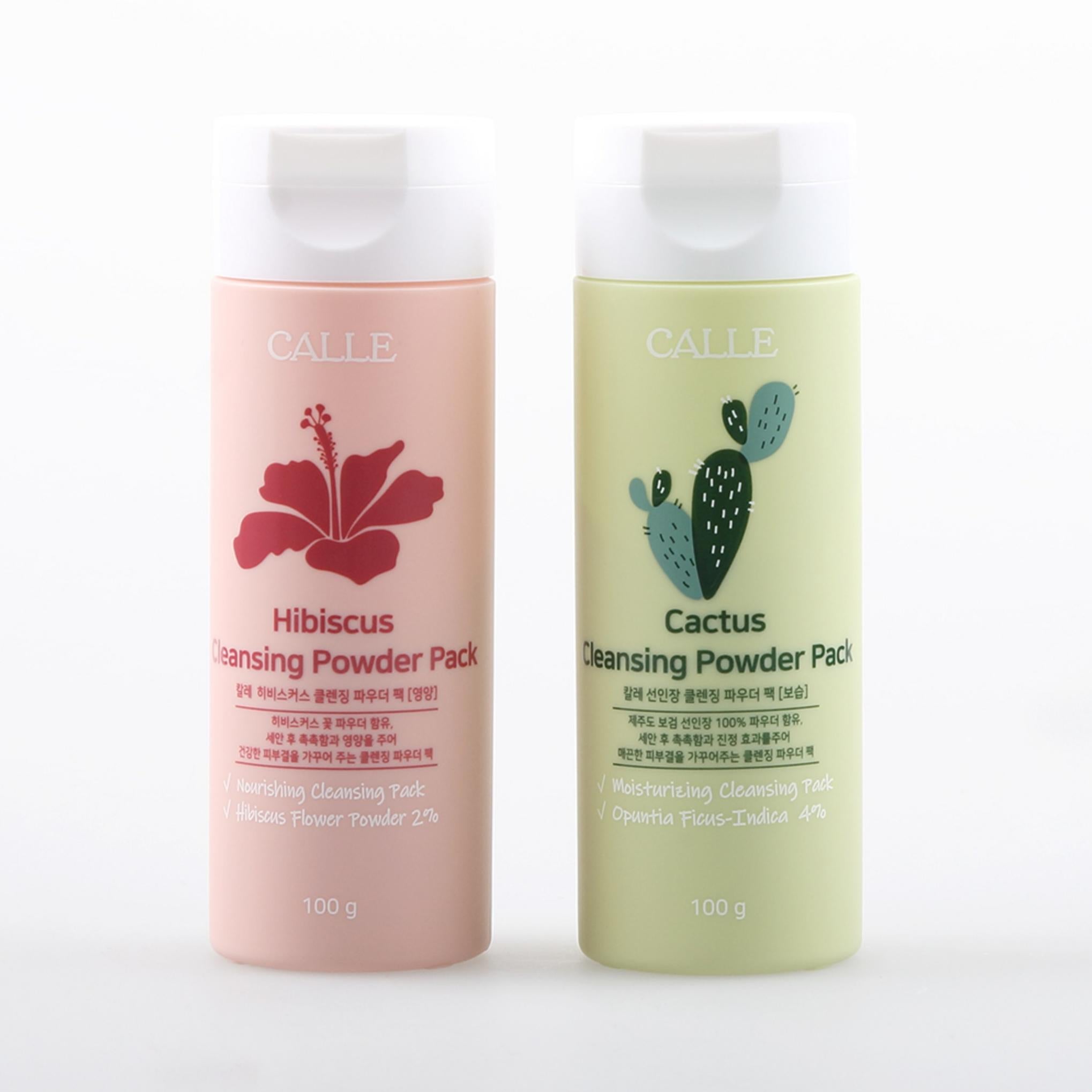 مجموعة مسحوق التنظيف بالصبار المرطب من إيكال 100 جم + مجموعة مسحوق التنظيف بالكركديه المغذية 100 جم