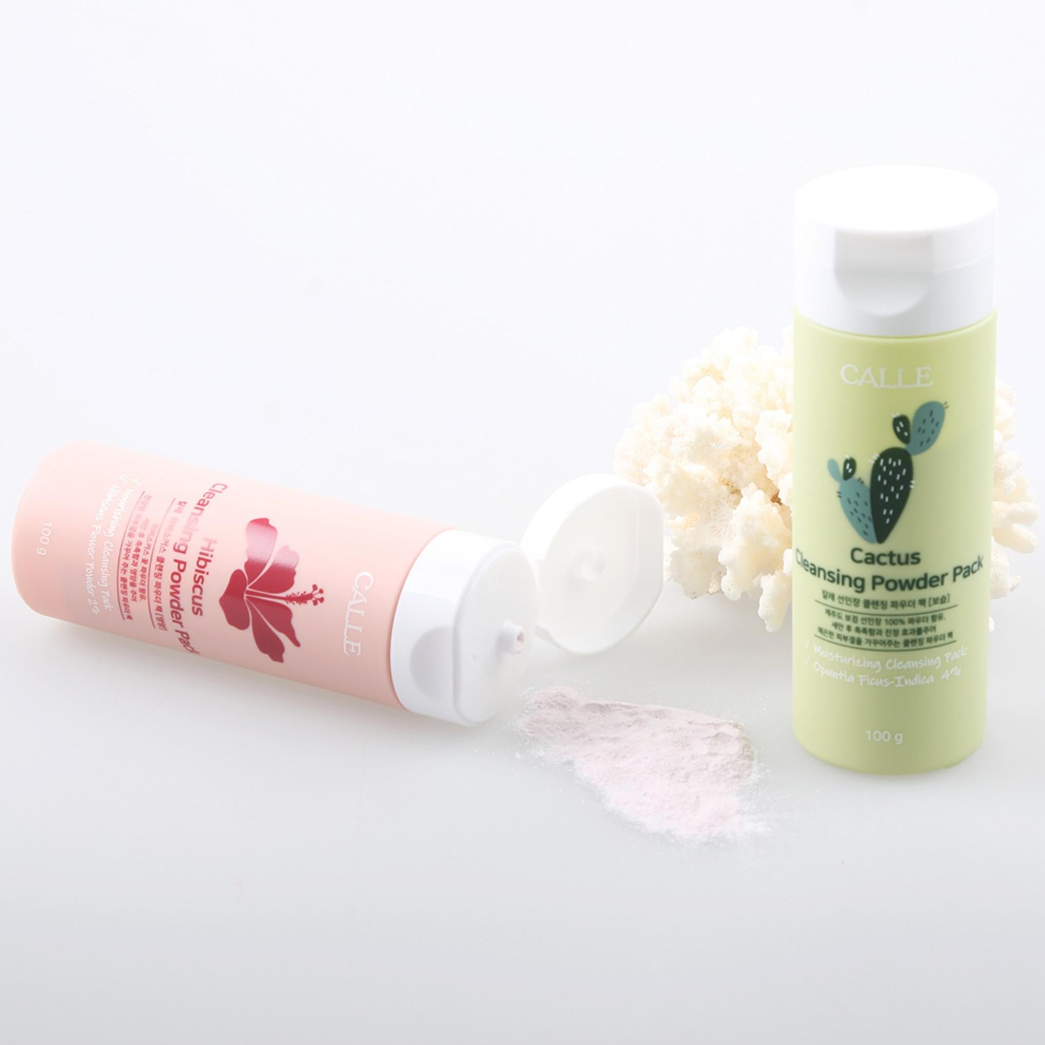 مجموعة مسحوق التنظيف بالصبار المرطب من إيكال 100 جم + مجموعة مسحوق التنظيف بالكركديه المغذية 100 جم