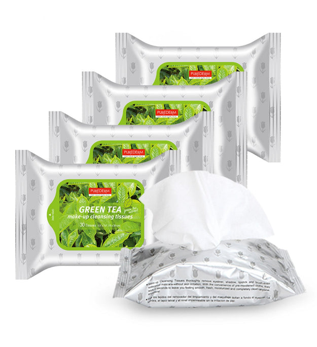Lingettes nettoyantes Purederm au thé vert