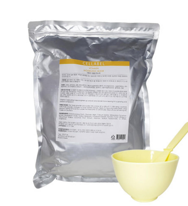 Cell Label Masque Modelant Vitaminé 1kg + Balle en Caoutchouc + Set Spatule