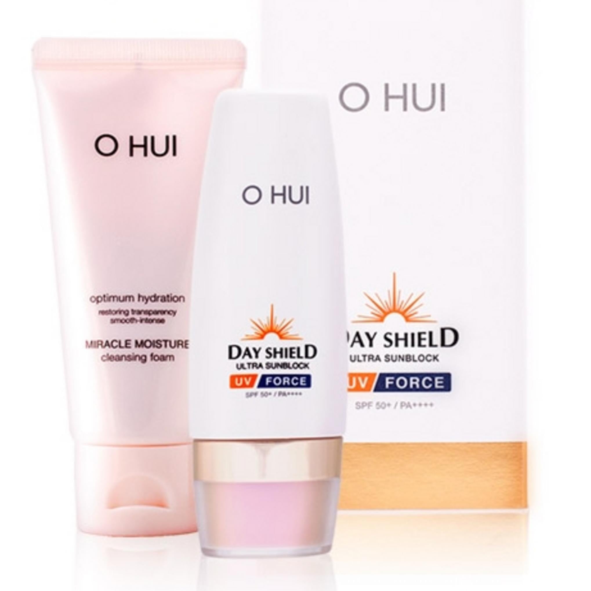 Крем для лица Lime Ohui Day Shield Ultra UV Force SPF 50 50 мл + Очищающая пенка Miracle Moisture 80 мл набор