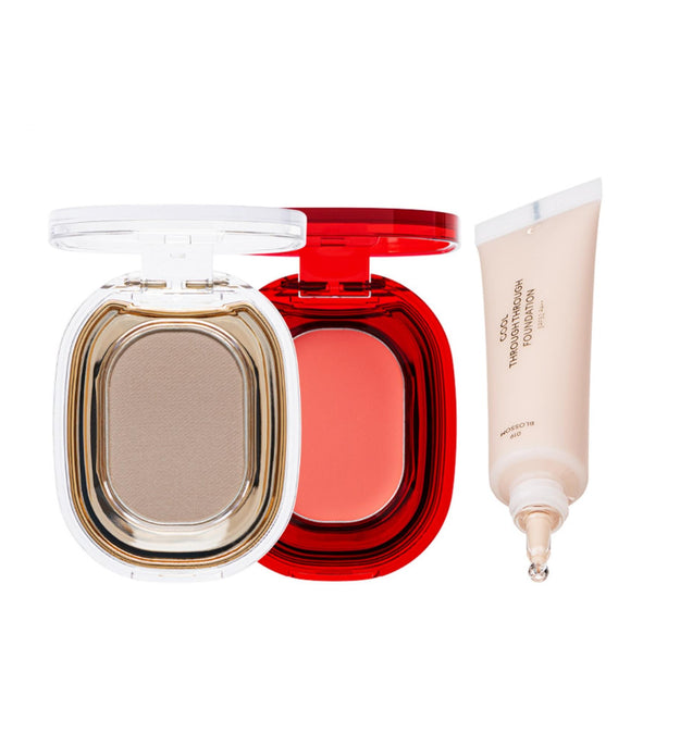 Airlips 817 Apricot Cheese + Cool Through Foundation 019 Blossom + Step Basic 243 Macaron Gray