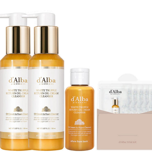 Dalba White Truffle Return Oil Cream Cleanser 150ml x 2p + 60ml + 15ml Set